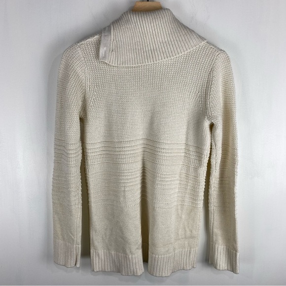 Calvin Klein Shimmer Glitter Gold Ribbed Knit Mock Neck Pullover Sweater Small - Picture 6 of 6